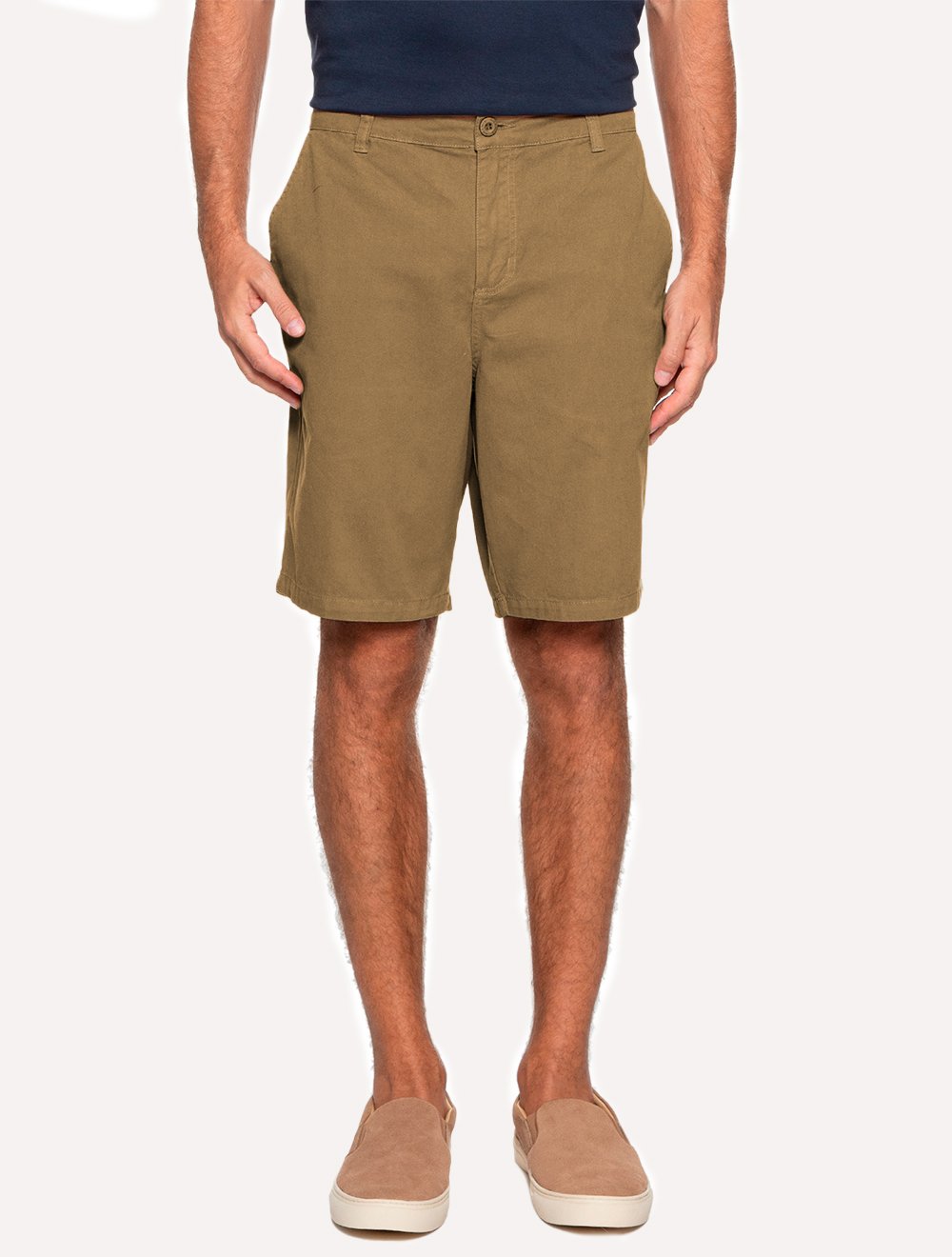 Bermuda Aramis Masculina Chino Color Basica Marrom Claro