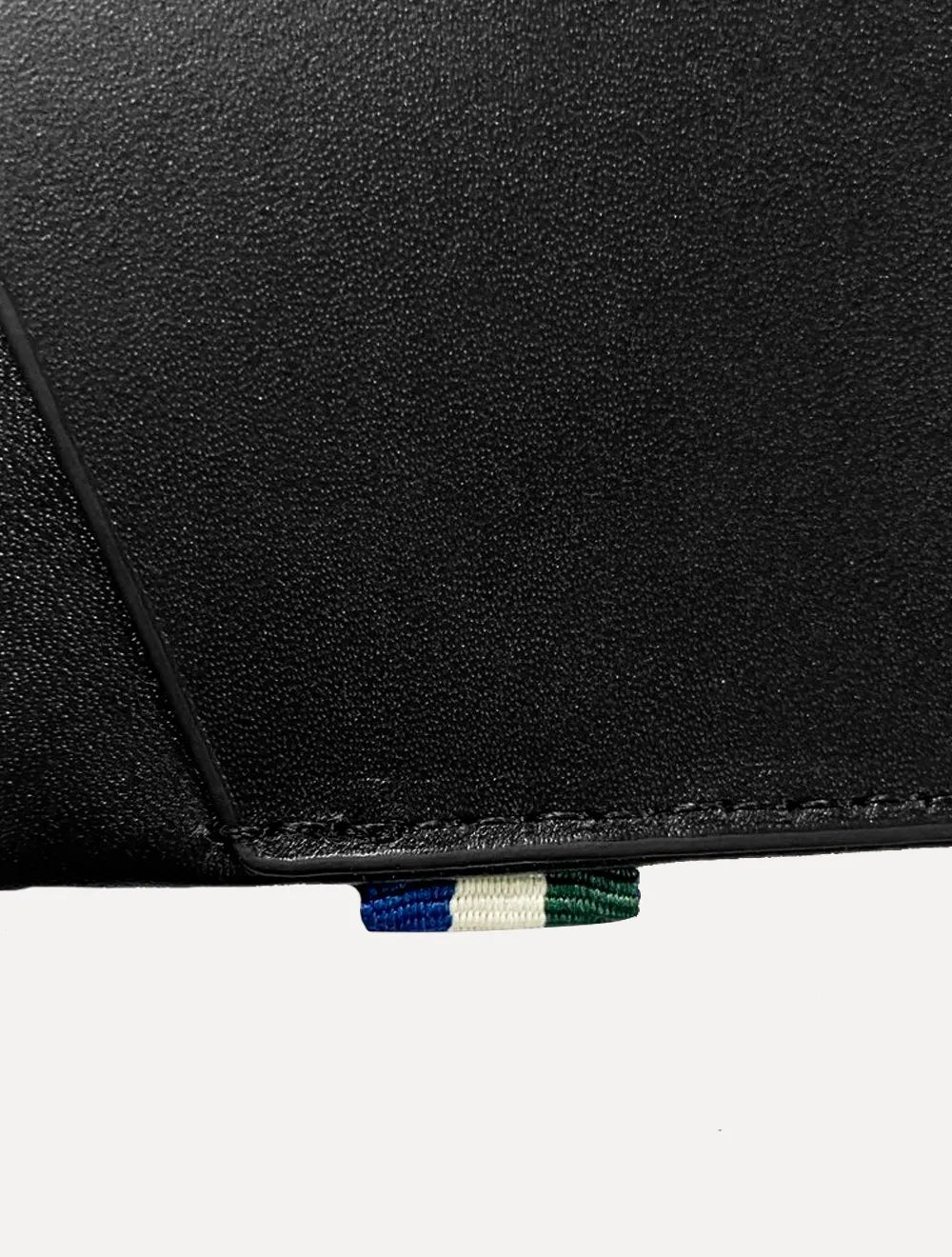 Carteira Reserva Masculina Porta-Cartão Couro Transpasse Bandeira Preta
