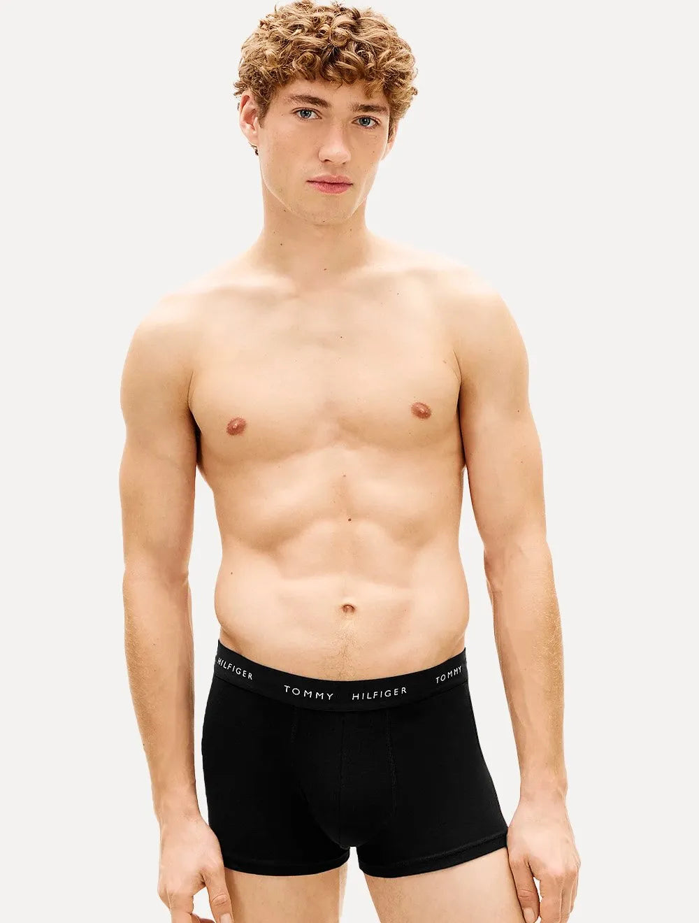 Cueca Tommy Hilfiger Cotton Boxer Trunk Preta Pack 5UN