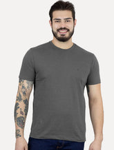 Camiseta Calvin Klein Masculina CK Bordado Peito Chumbo