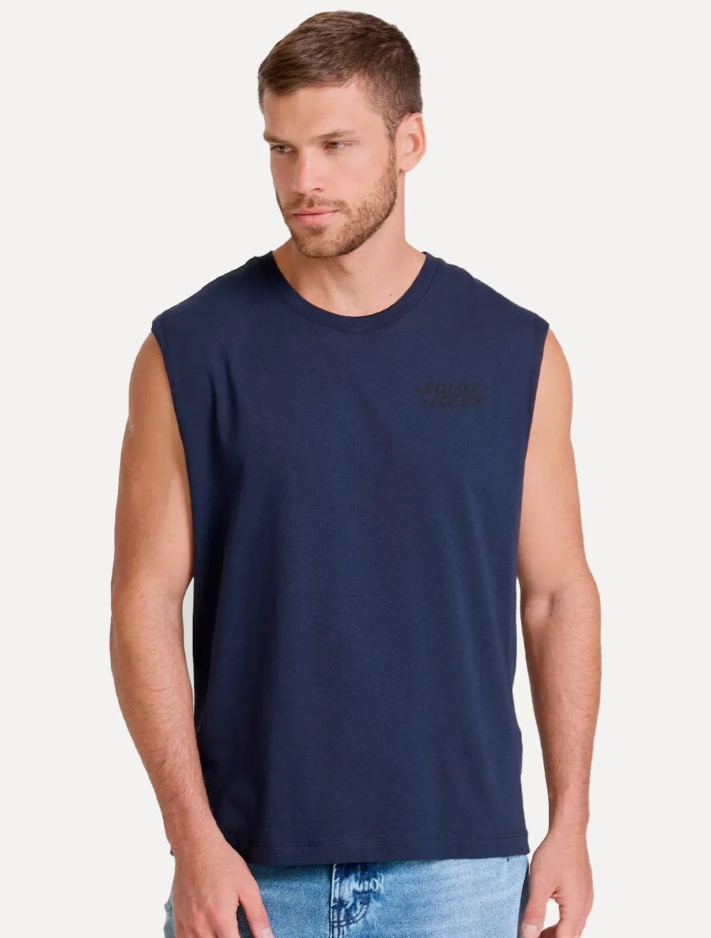Regata John John Masculina Relaxed Fit Dust Logo Azul Marinho