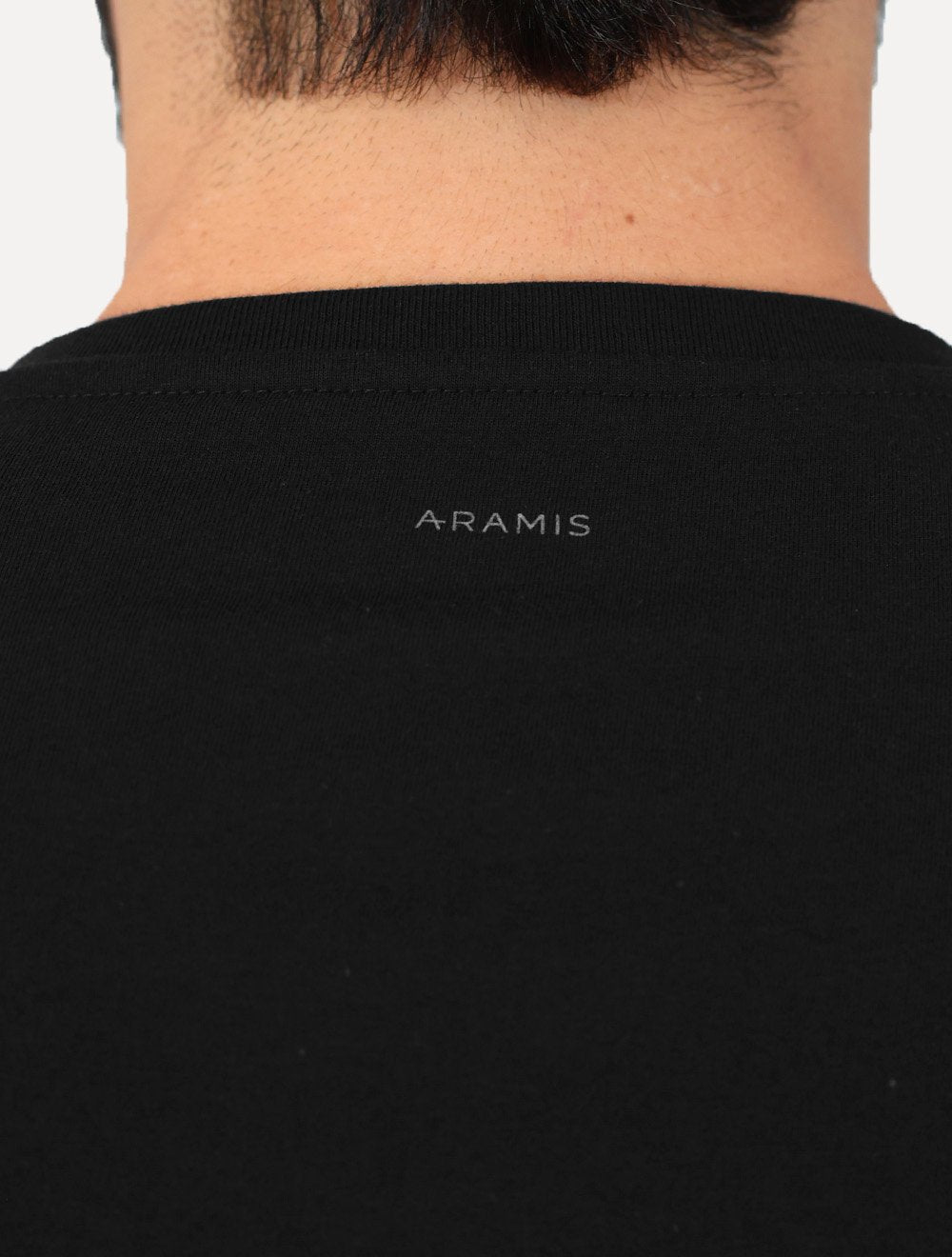 Camiseta Aramis Masculina Manga Longa Basica Mono Logo Preta