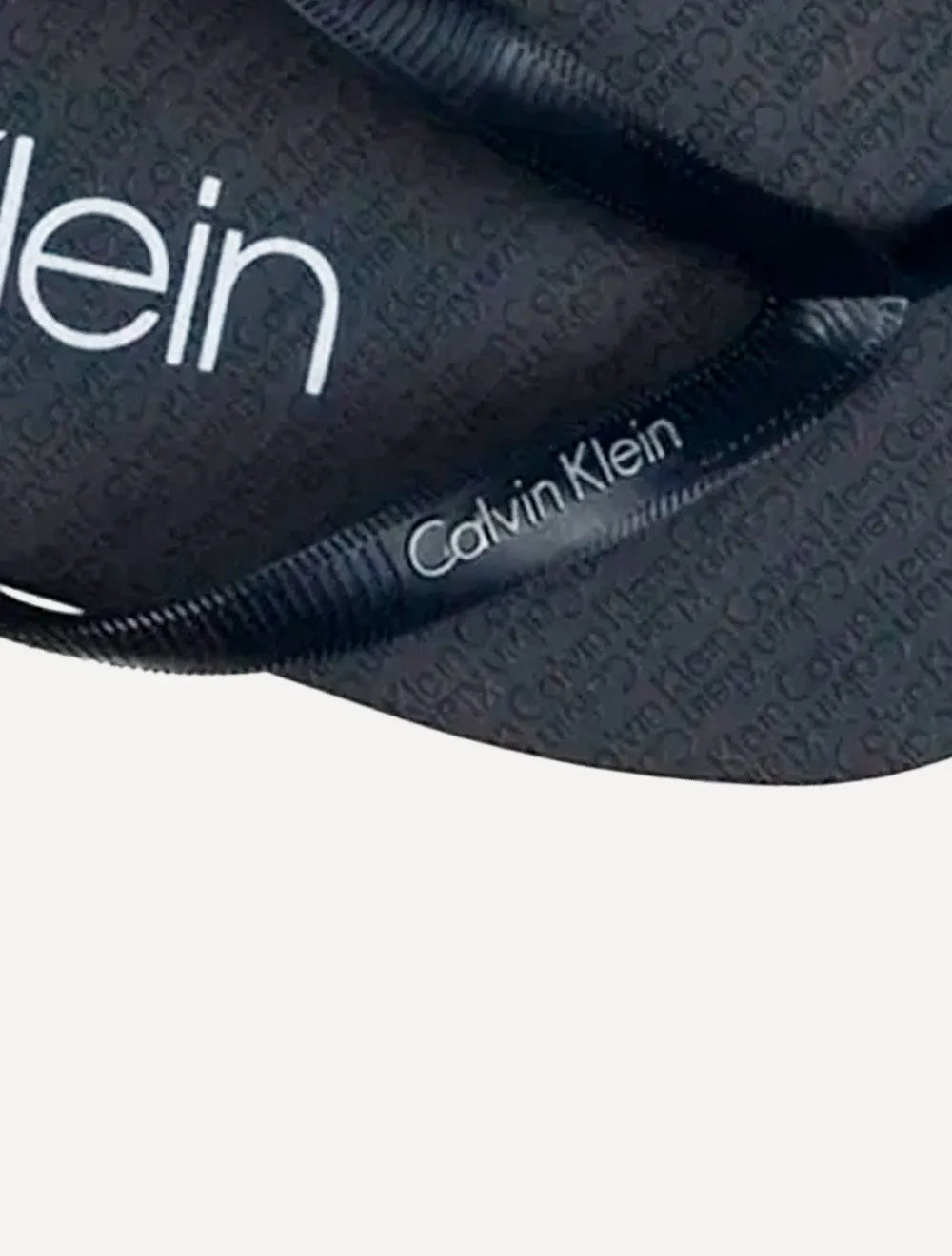 Chinelo Calvin Klein Swimwear Silk Basic Logo Azul Marinho