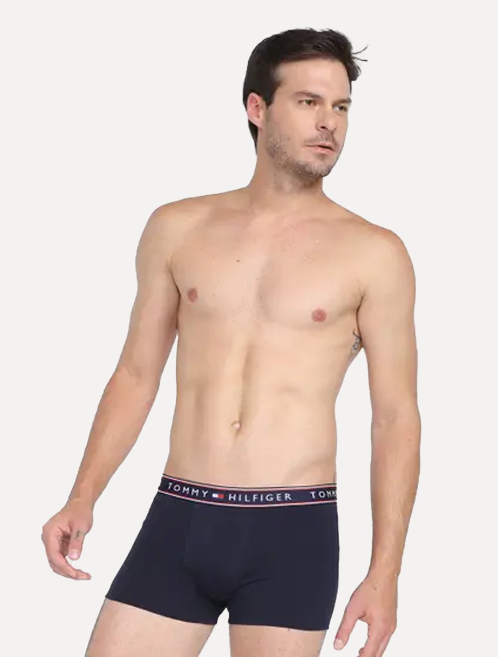 Cuecas Tommy Hilfiger Cotton Stretch Trunk Fancy Repeat Cinza Mescla/ Azul/ Marinho 3UN