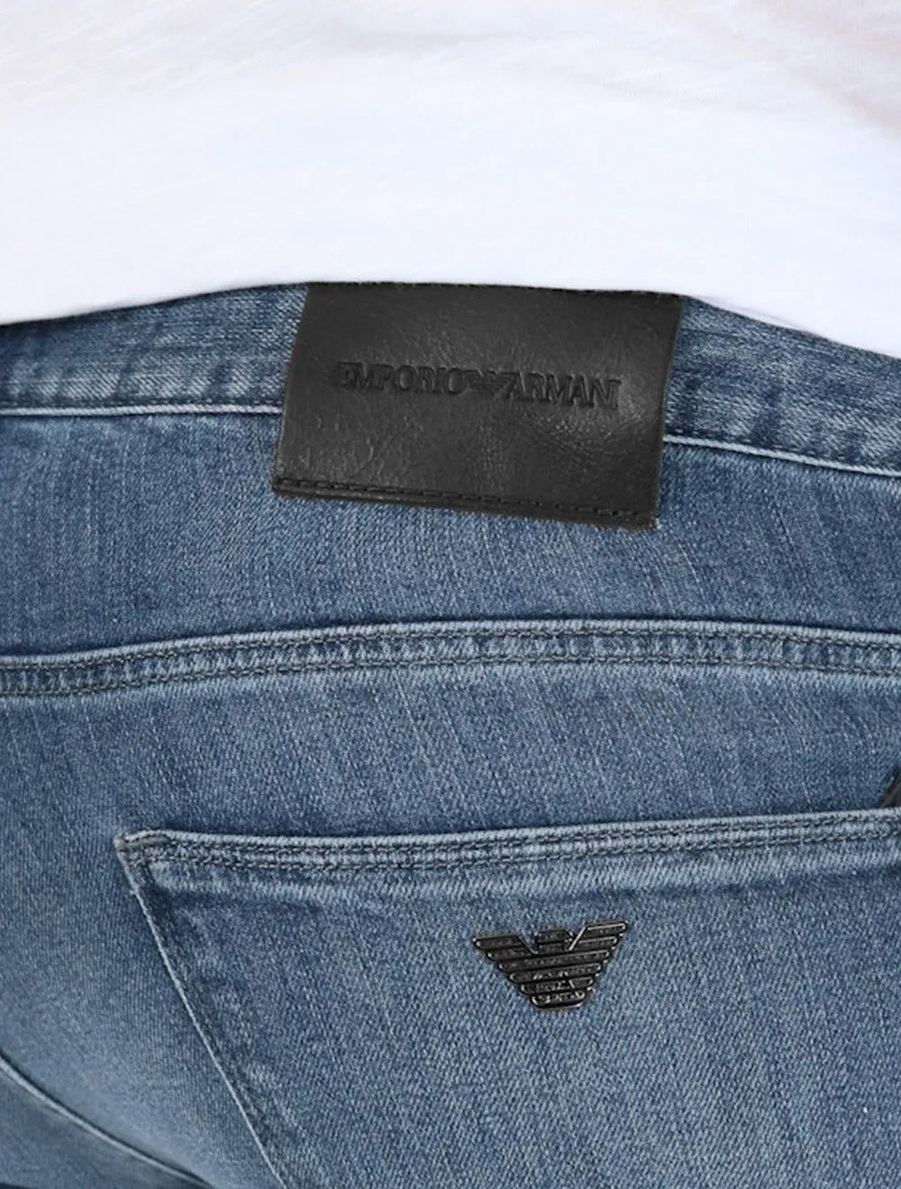 Calça Jeans Empório Armani Masculina J06 Slim Fit 5 Pockets Azul Índigo Médio