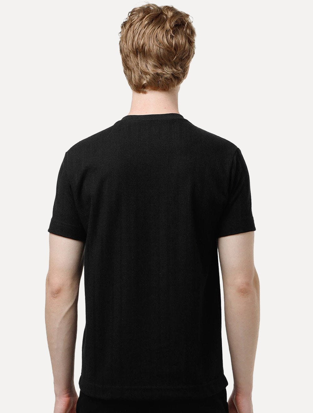 Camiseta King & Joe Masculina Slim Malha Tricot Preta