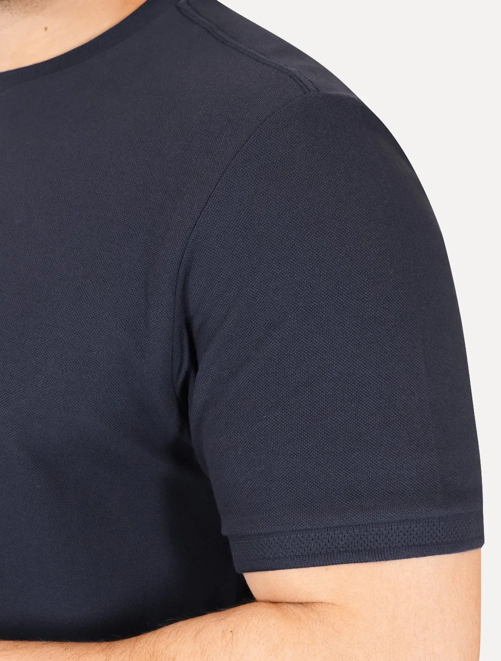Camiseta Aramis Masculina Piquet Gola Retilinea Textura Azul Marinho
