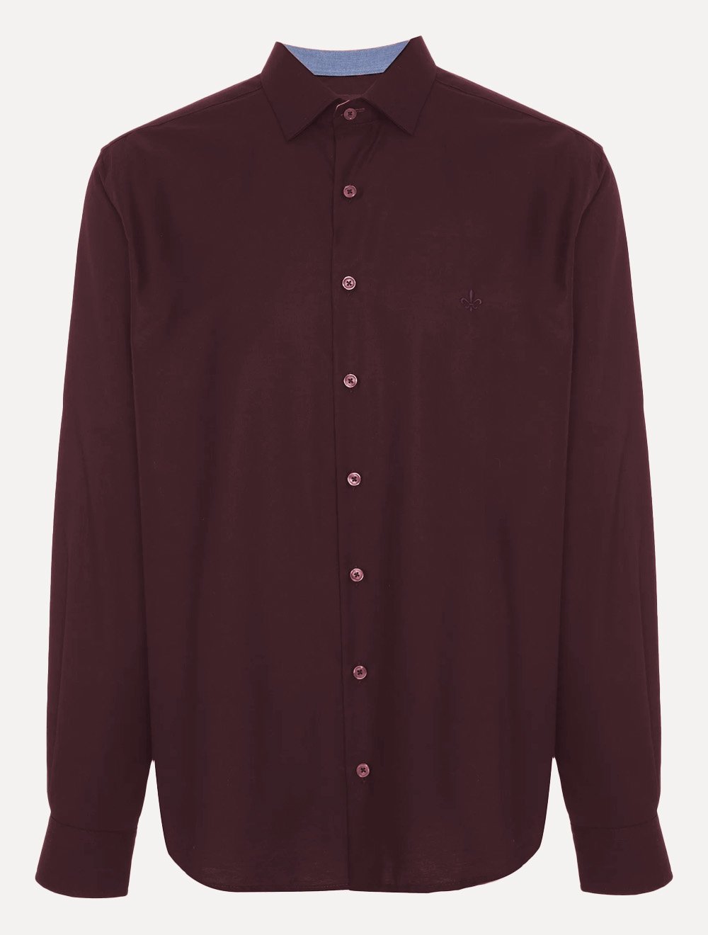 Camisa Dudalina Masculina Comfort Superfine Cotton Mono Logo Vermelho Escuro