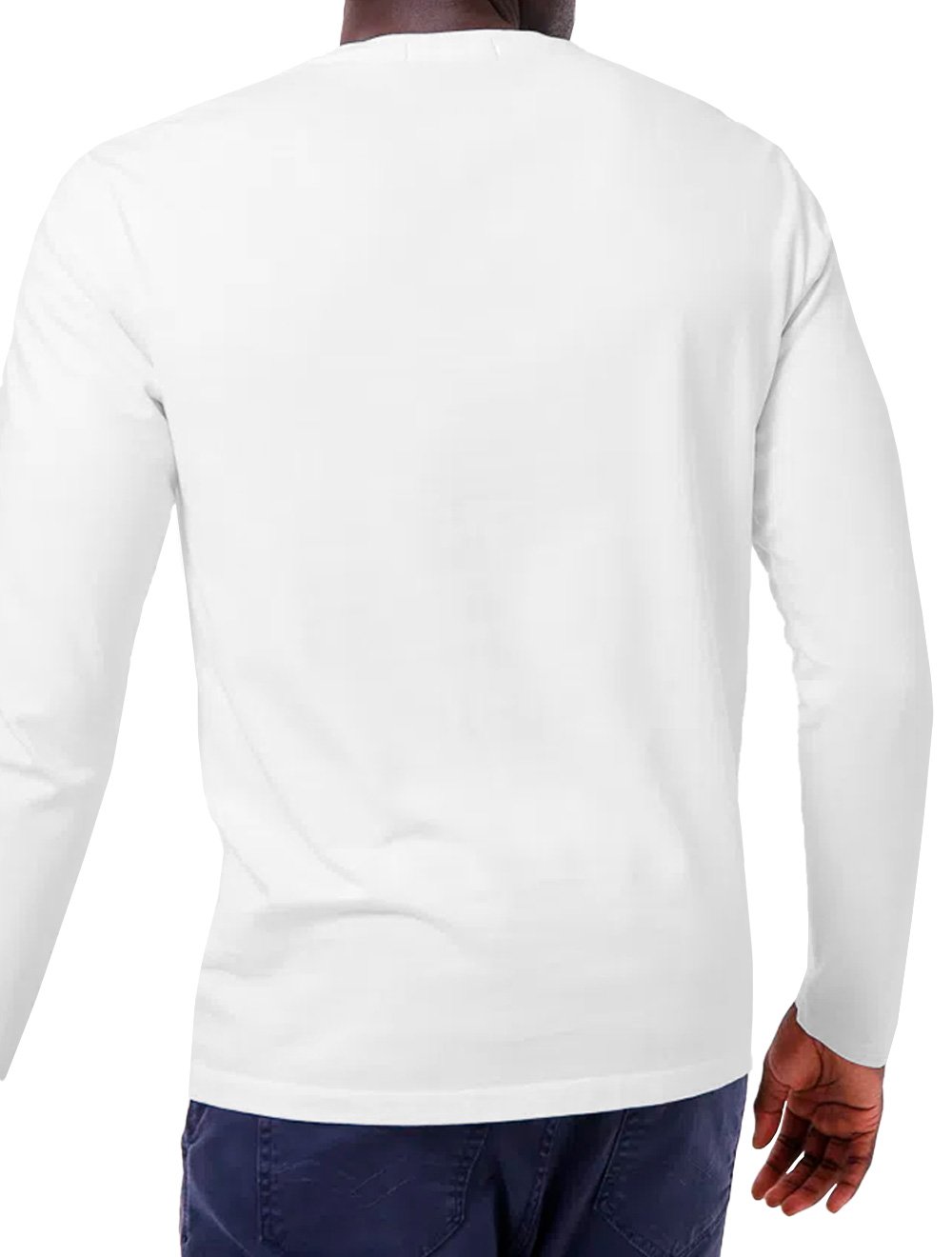 Blusa Replay Masculina Manga Longa Losango Negativo Branca
