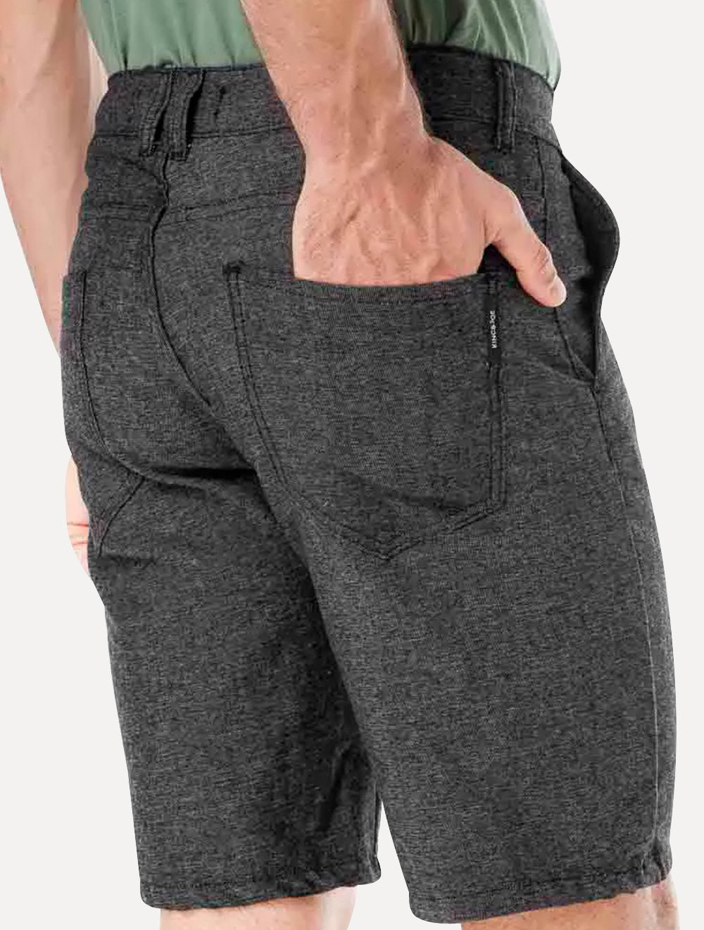 Bermuda King & Joe Sarja Masculina Slim Texture Preto Mescla
