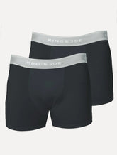 Cueca King & Joe Boxer Lisa Grey Logo Preta Pack 2UN AC26702 00003
