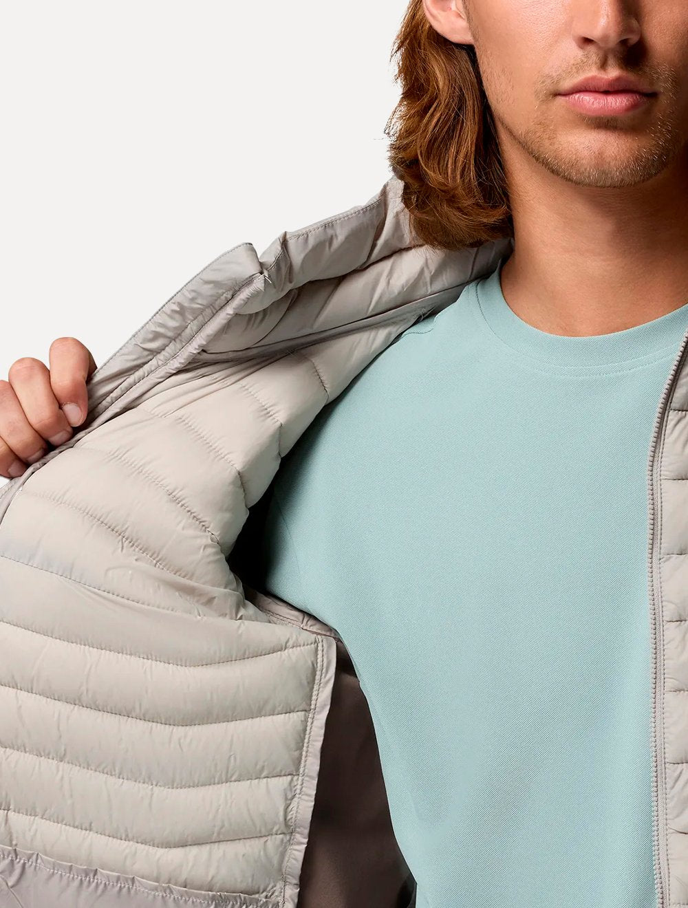 Jaqueta Columbia Masculina Powder Pass Hybrid Cinza Claro