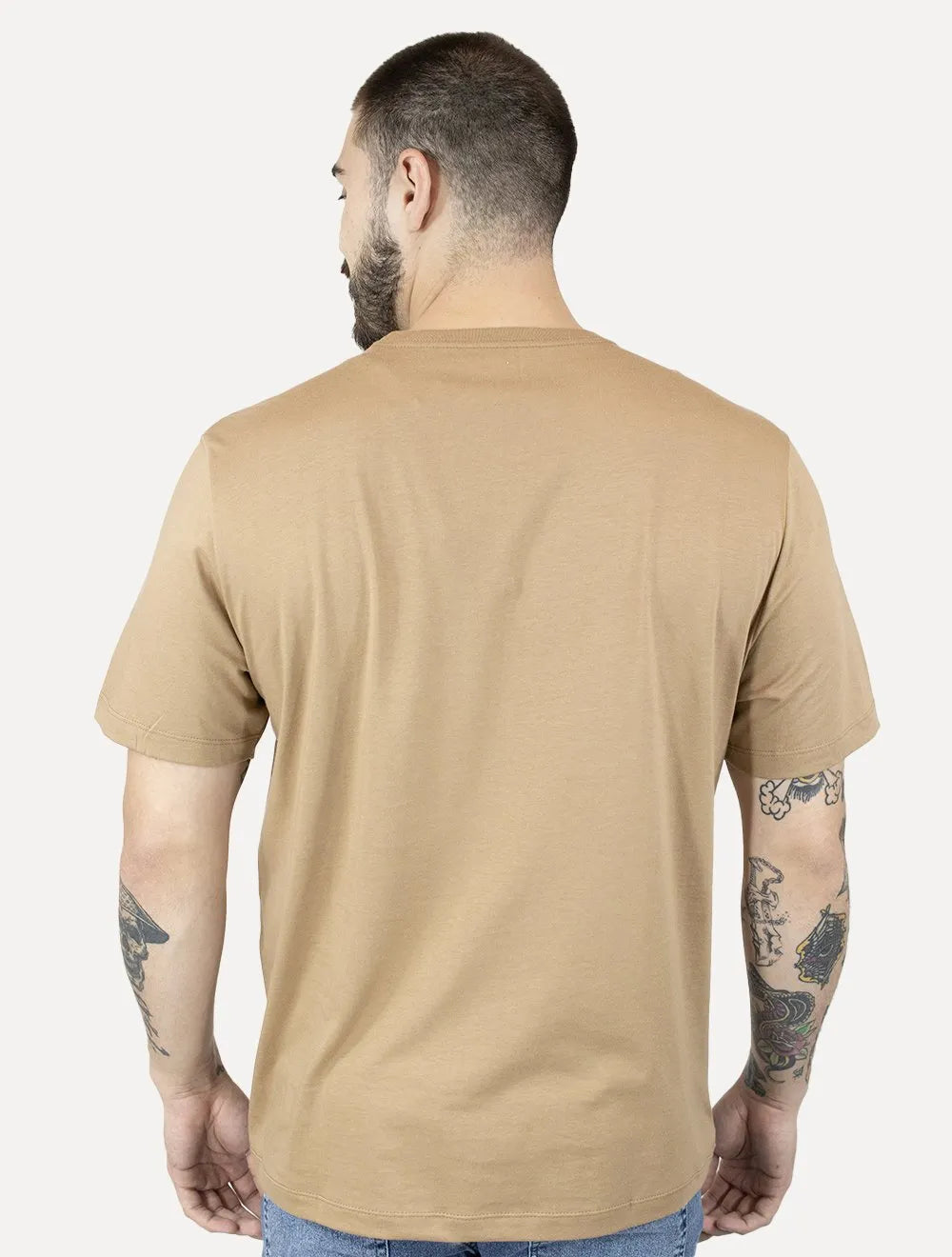 Camiseta Individual Comfort Pima Soft Touch Logo Cáqui