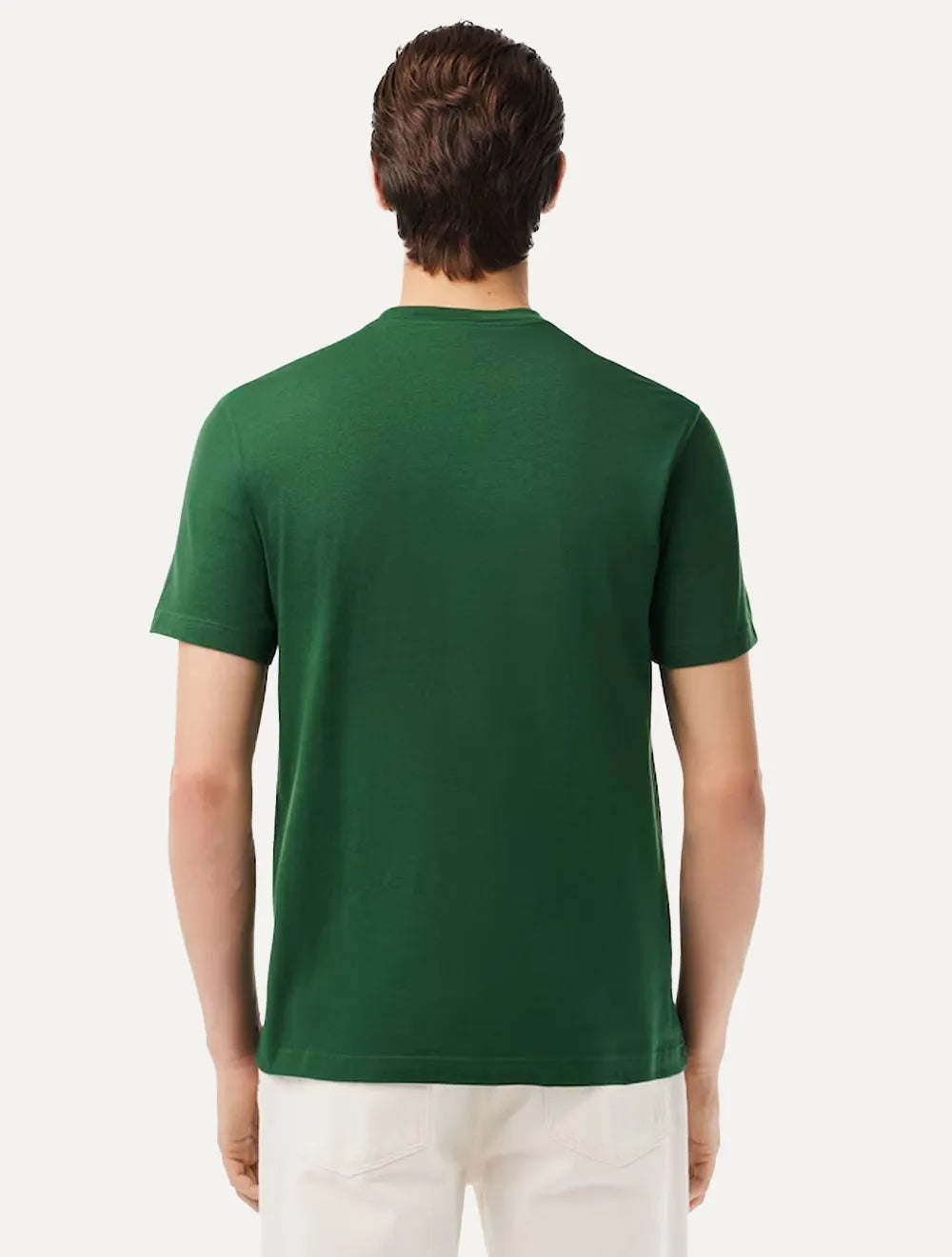 Camiseta Lacoste Masculina Jersey Croco Signature Logo Verde Escuro