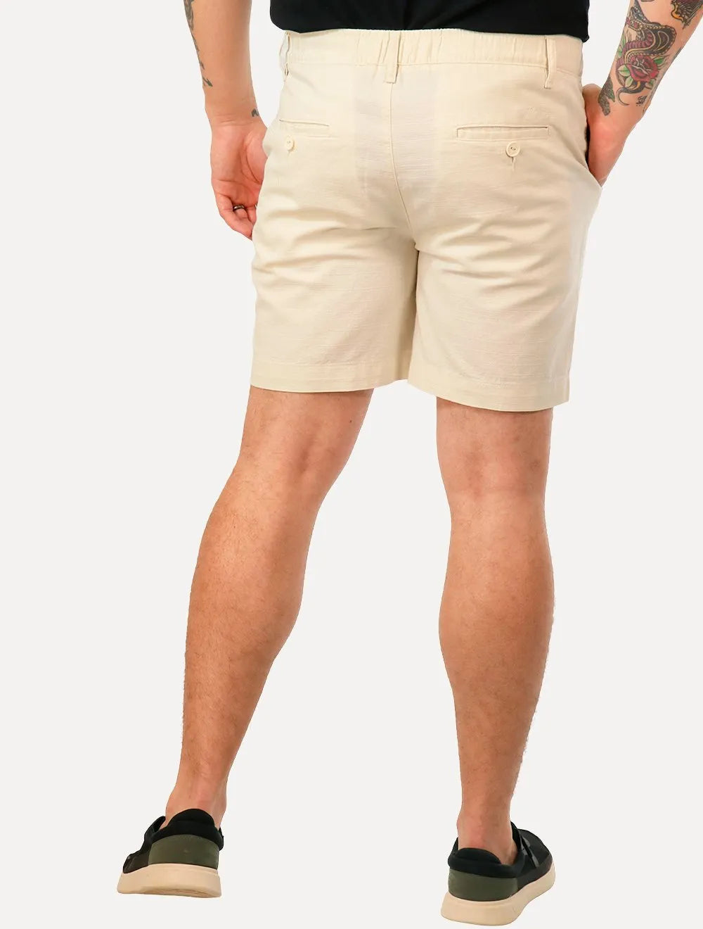 Bermuda John John Masculina Cotton Off-White