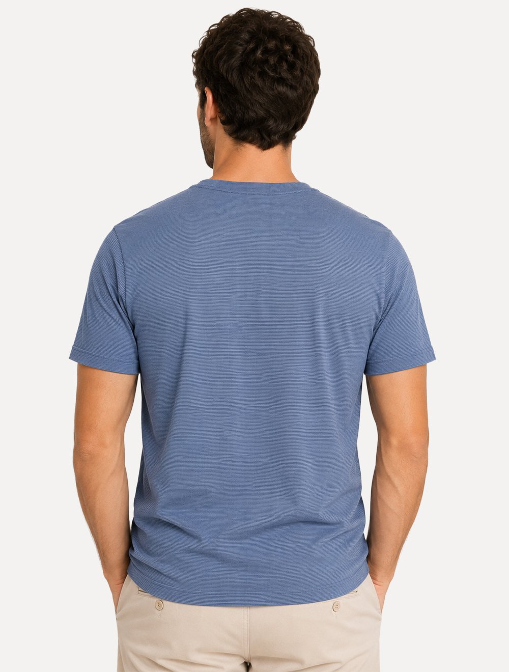 Camiseta Dudalina Regular Fit Listras Azul Marinho