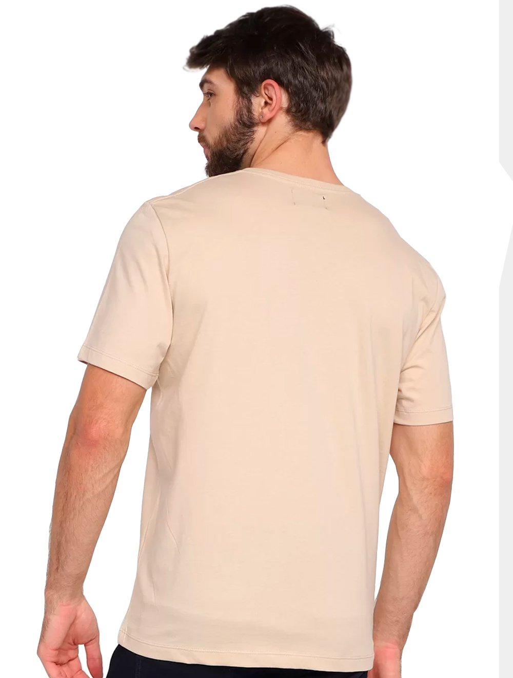 Camiseta Forum Masculina New Box Essentials Logo Areia