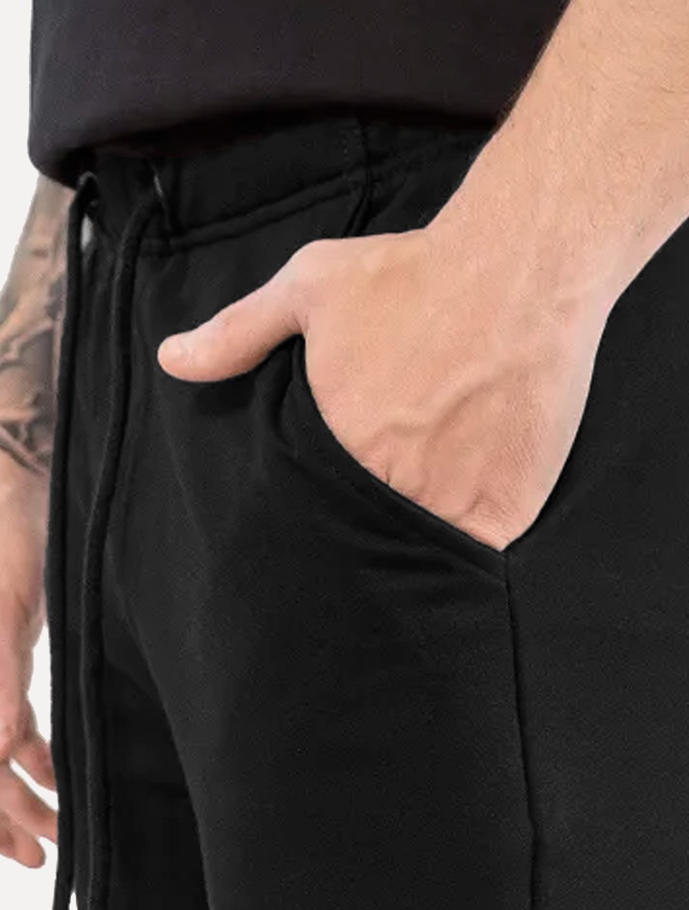Bermuda King & Joe Masculina Moletom Comfort Logo Rubber Preta