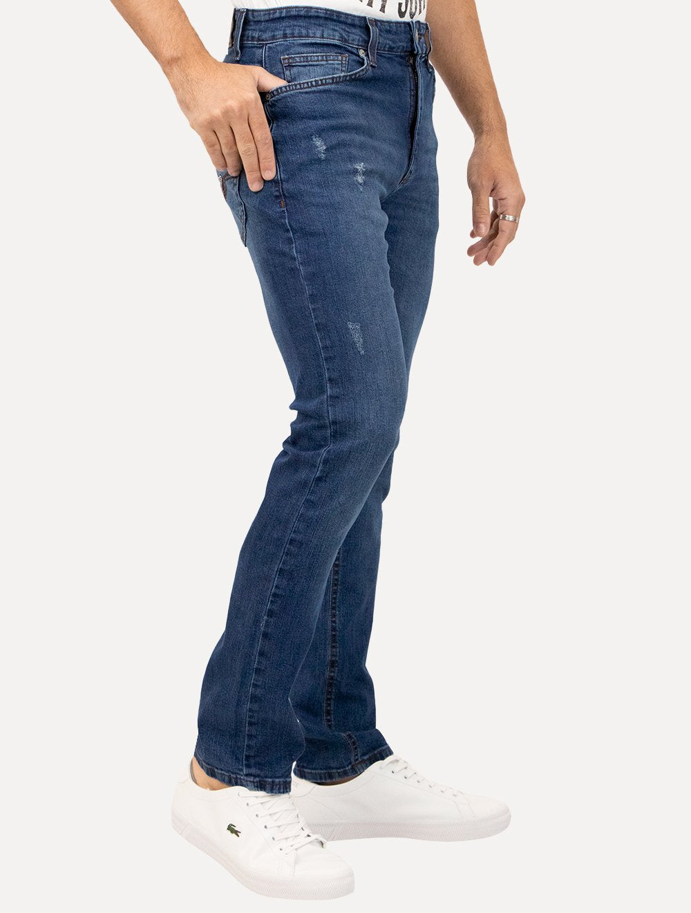 Calça Guess Jeans Masculina Slim Straight Inter Tag Azul Médio