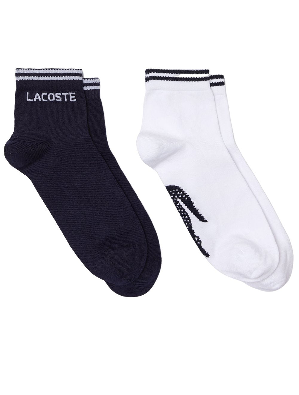 Kit Lacoste | Tênis Masculino Sideline Canvas Branco e Meias Cano Curto Sport Low