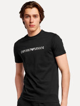 Camiseta Emporio Armani Masculina Essential Logo Peito Chest Preta