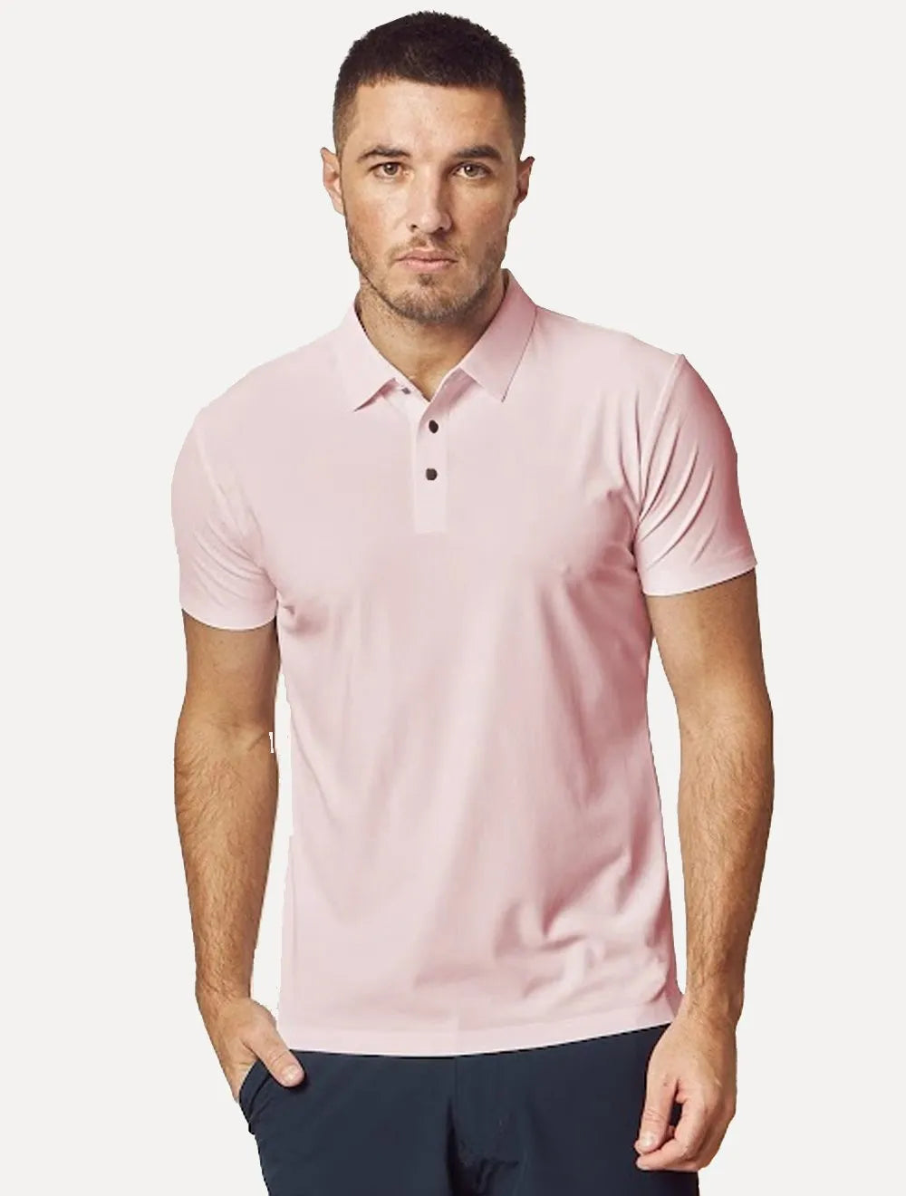 Polo Pacific Blue Masculina Basic Rosa Claro