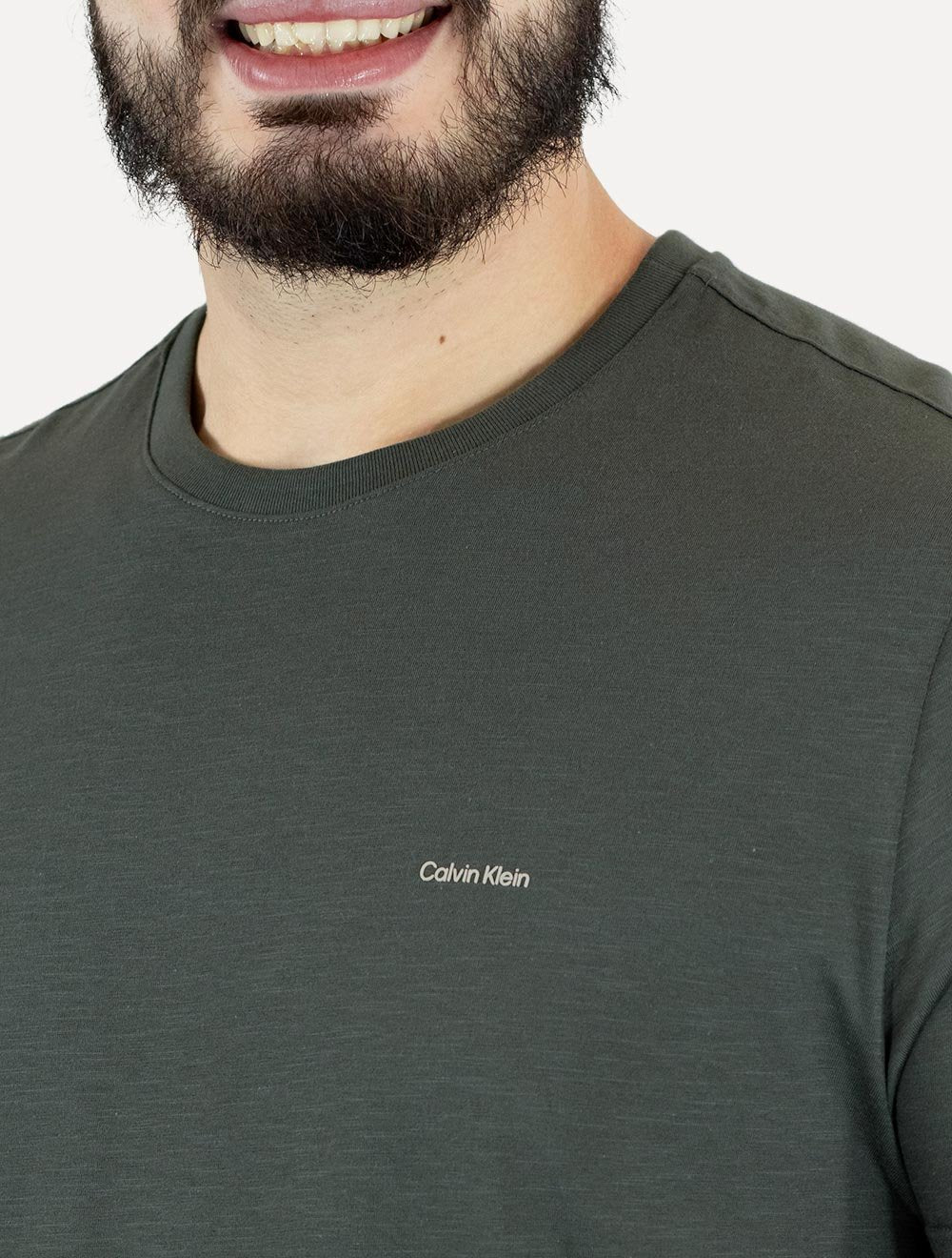 Camiseta Calvin Klein Masculina Flame New Logo Chumbo Mescla
