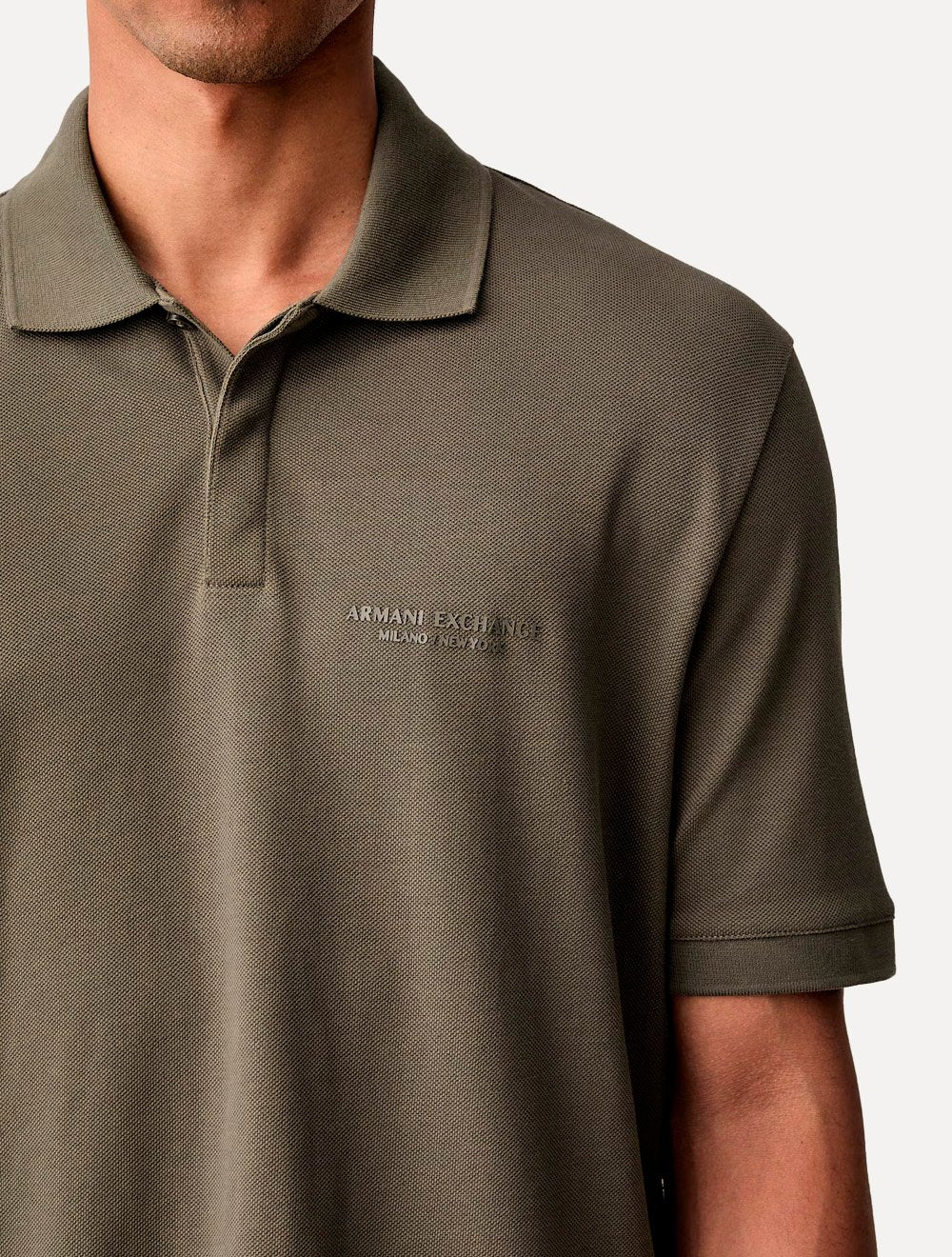 Camisa Polo Armani Exchange Regular Fit Light Logo Milano Marrom