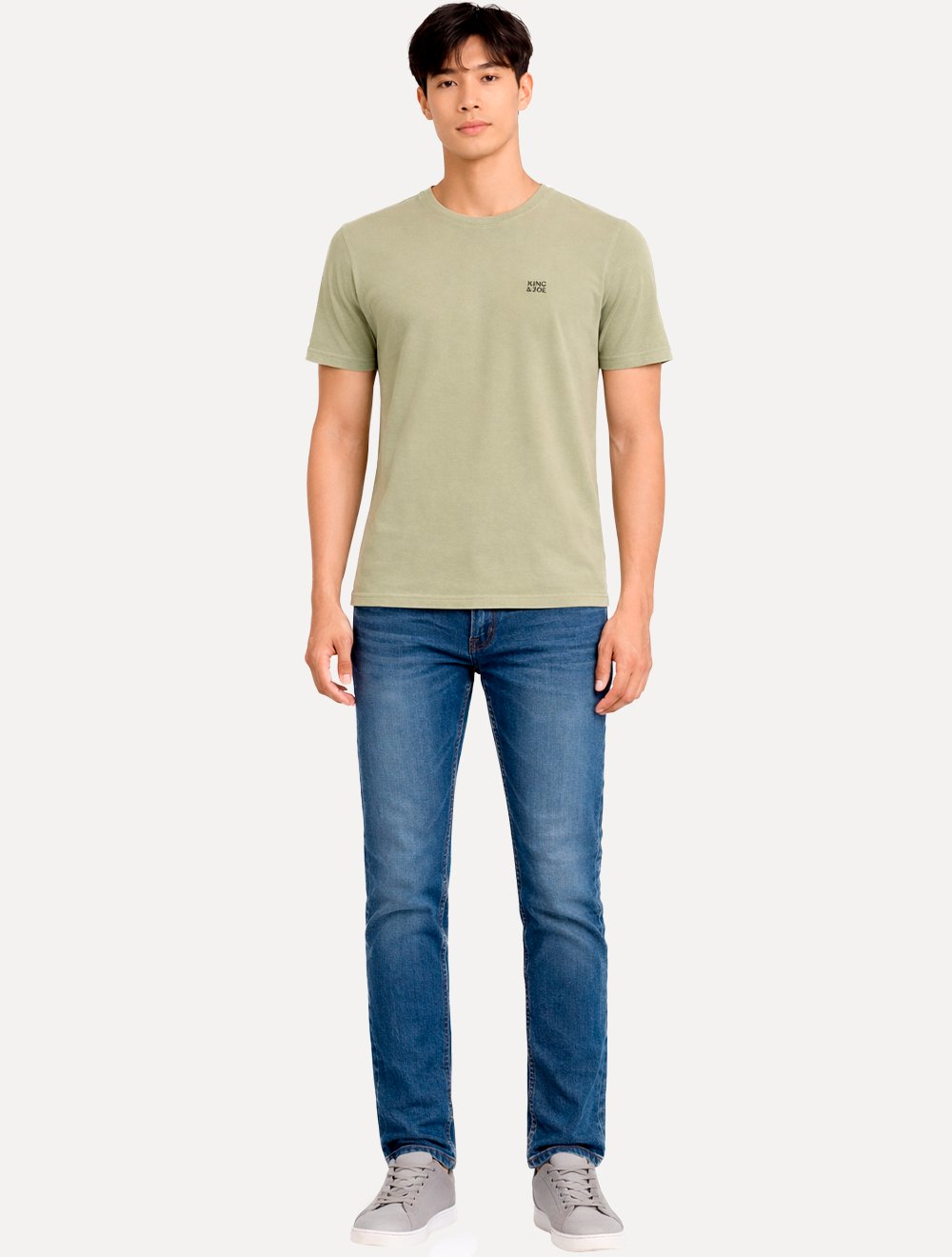 Camiseta King & Joe Masculina Basic Small Dark Logo Cáqui