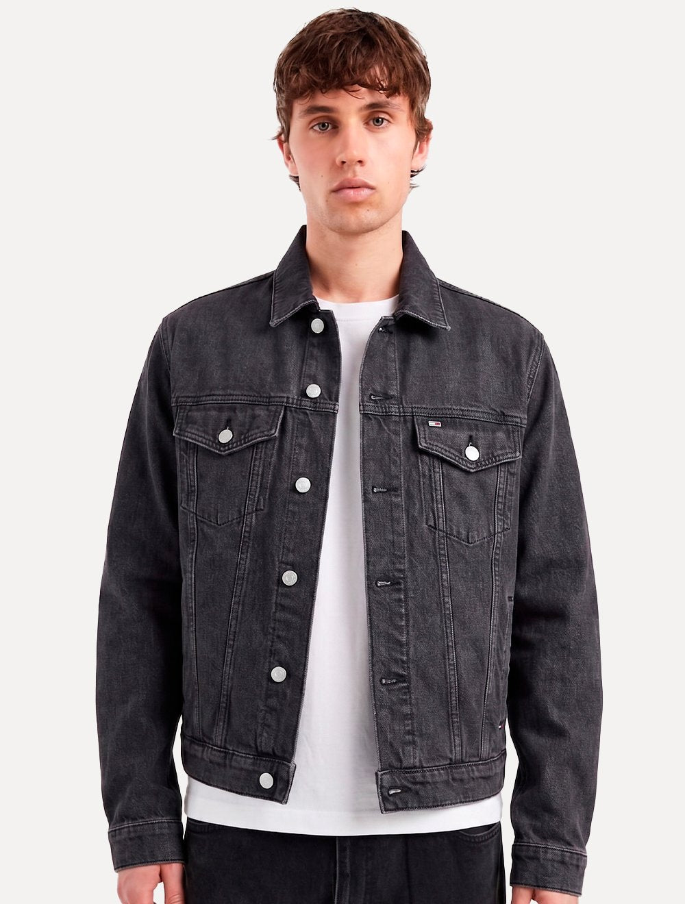 Jaqueta Tommy Jeans Masculina Regular Ryan Trucker Cinza