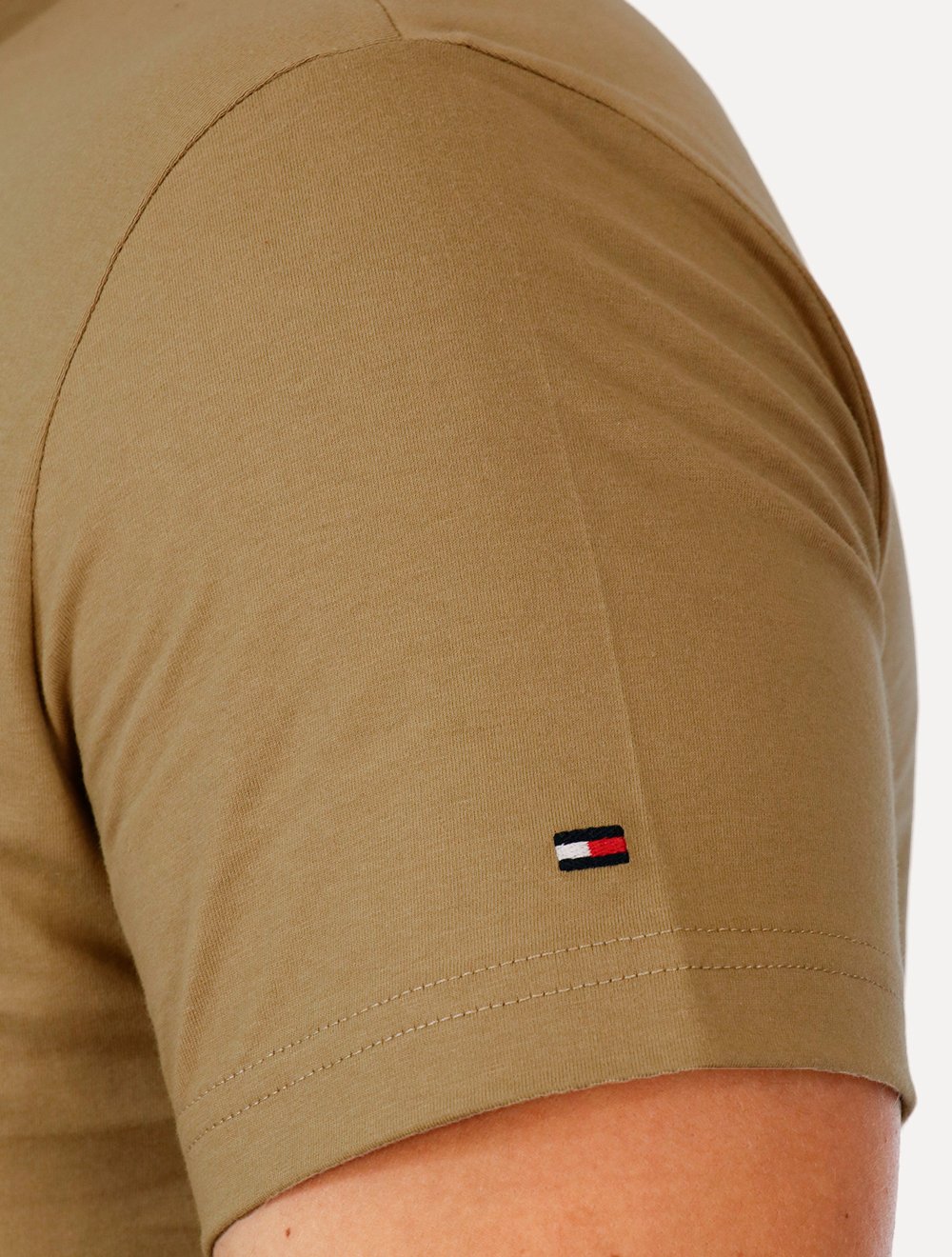 Camiseta Tommy Hilfiger Masculina Light Core Logo Tee Cáqui