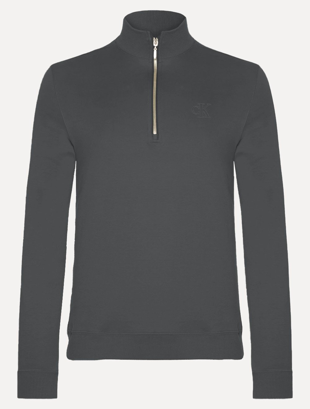 Blusão Calvin Klein Masculino Suedine Half Zip Chumbo