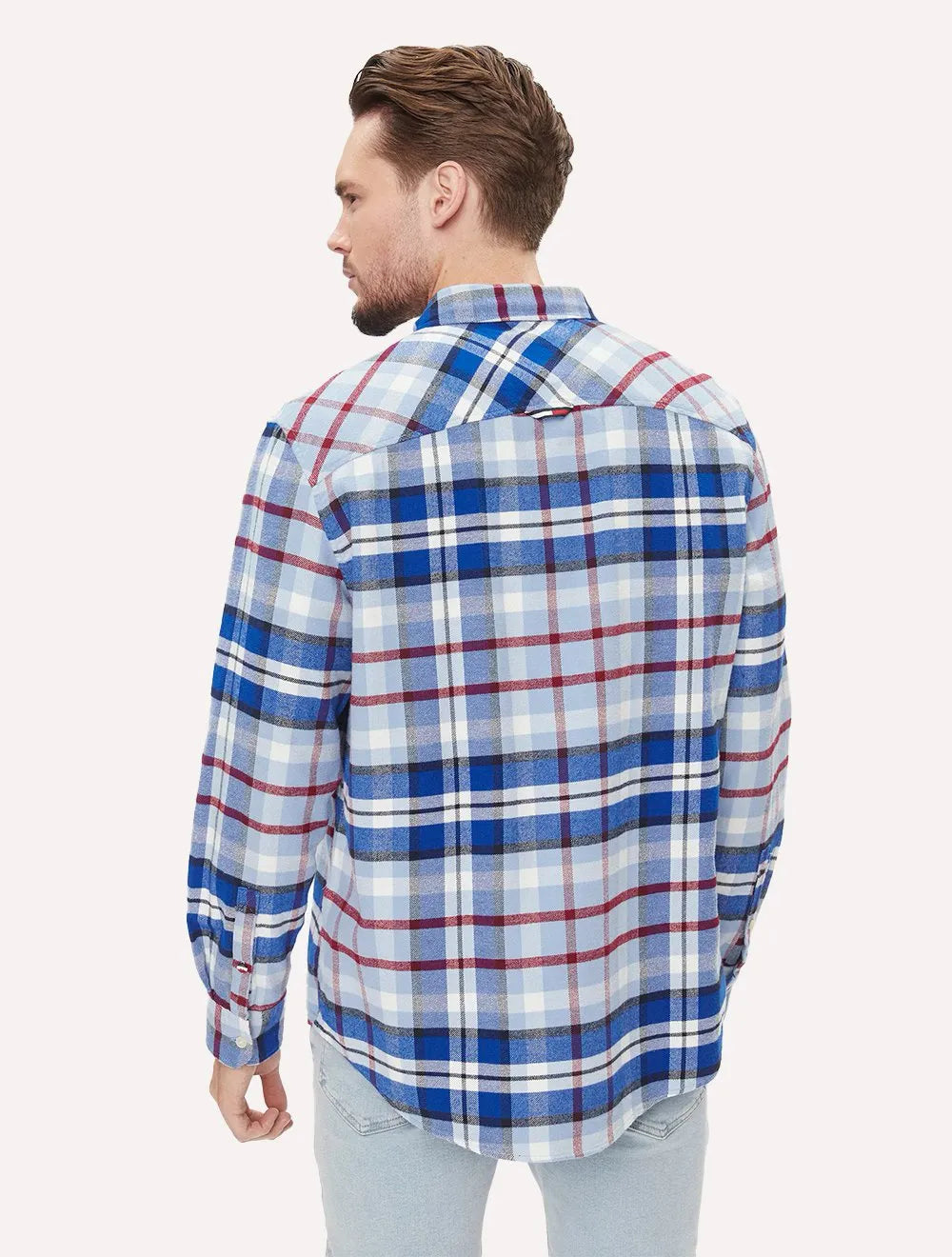 Camisa Tommy Jeans Masculina Regular Xadrez Essential Check Azul