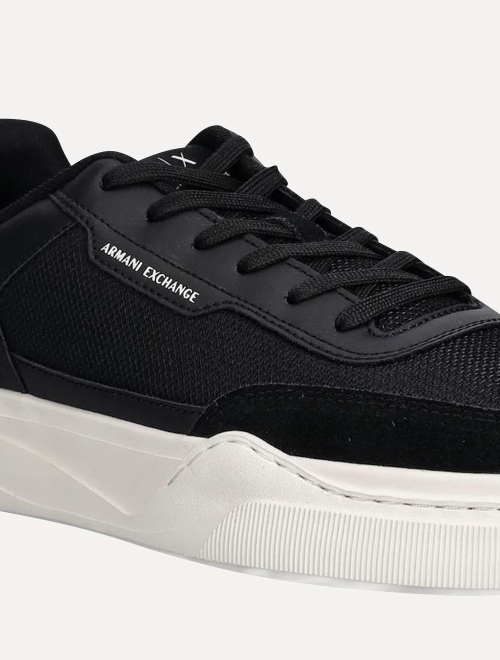 Tênis Armani Exchange Masculino Sneakers Low Pipe Off-White Preto