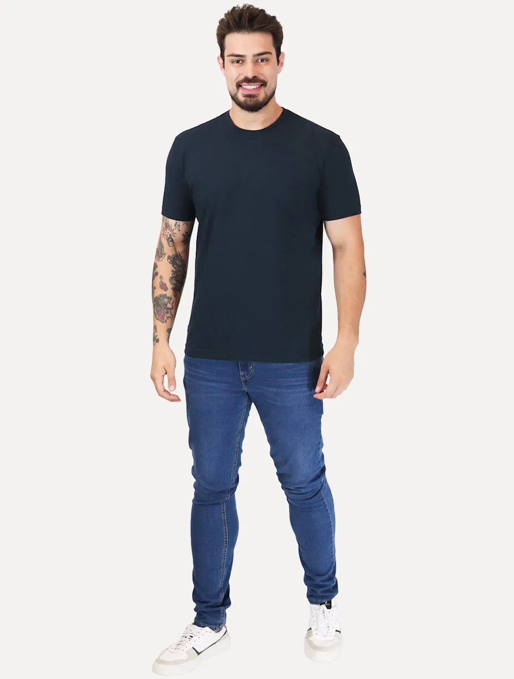Camiseta King & Joe Masculina Cotton Premium Flex Azul Marinho