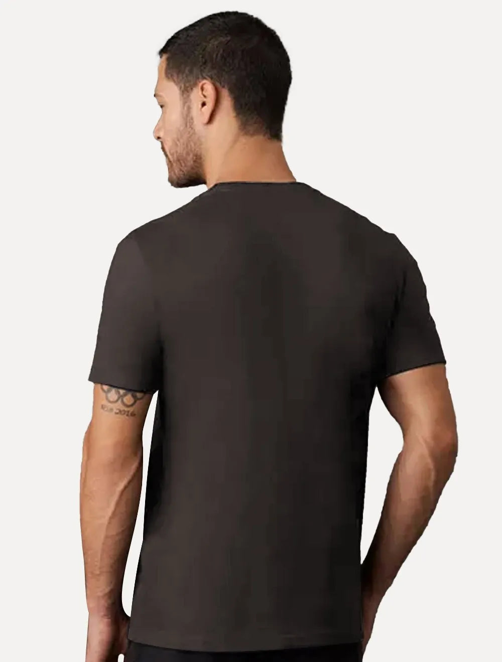 Camiseta Calvin Klein Jeans Masculina Meia Malha Logo Flow Marrom Escuro