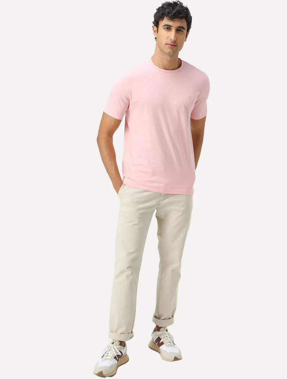 Camiseta Aramis Masculina Basic Lisa Rosa Claro