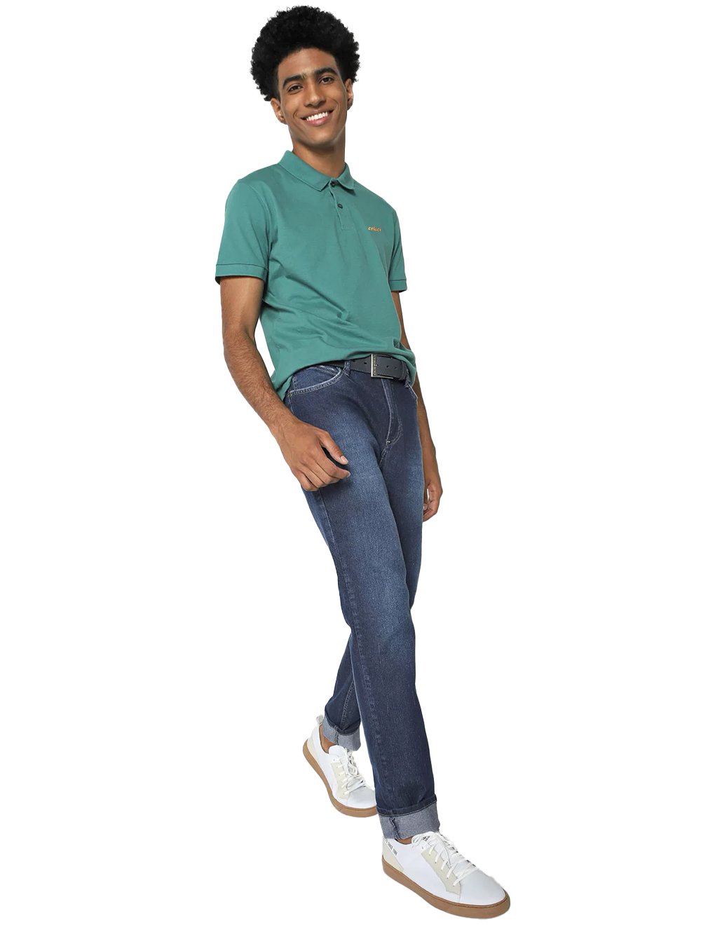 Polo Colcci Masculina Piquet Orange Logo Verde