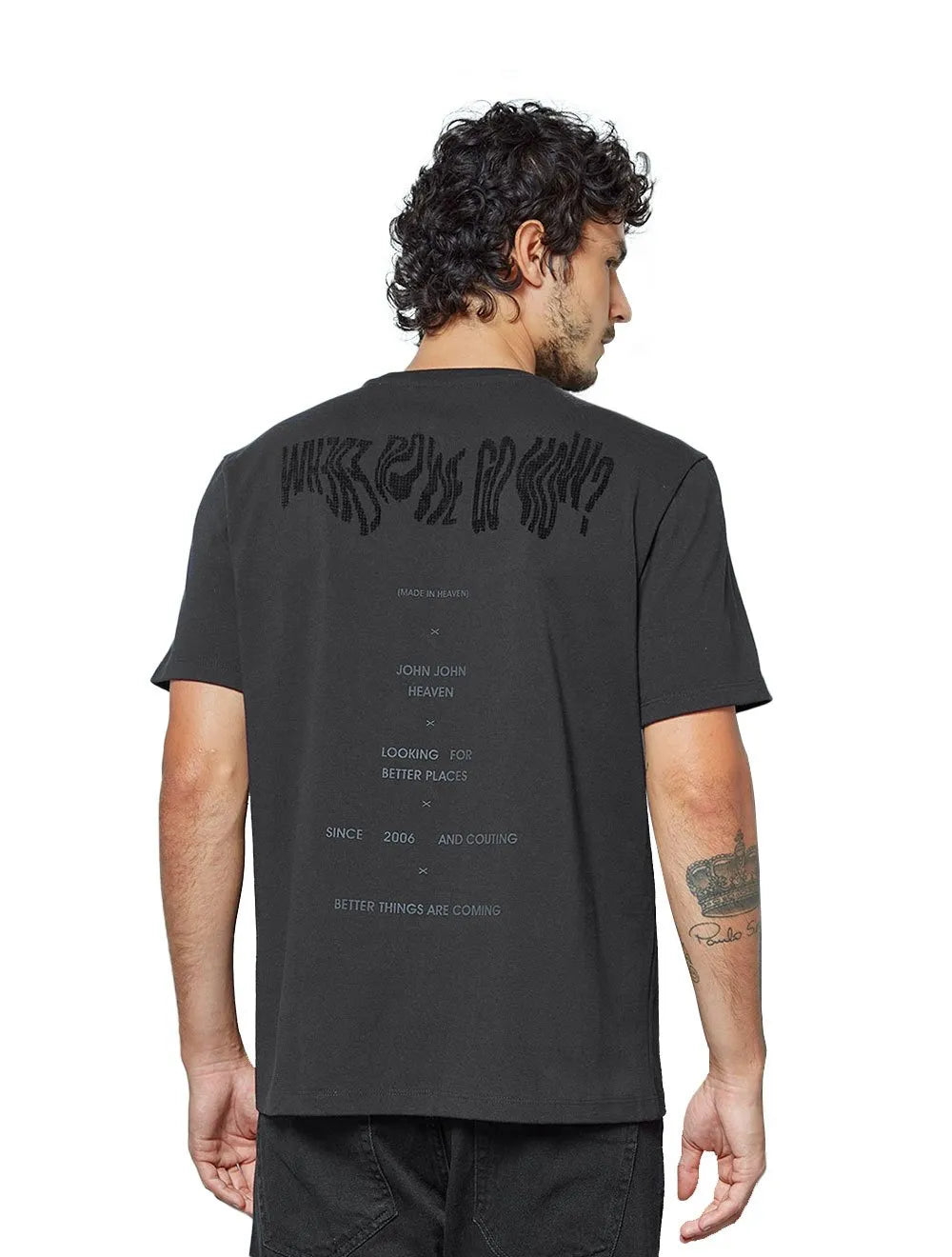 Camiseta John John Masculina Relaxed Where Do We Go Preta