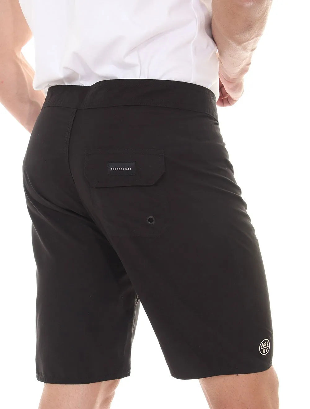 Bermuda Aeropostale Masculina Boardshorts NYC Aero Tape Preta