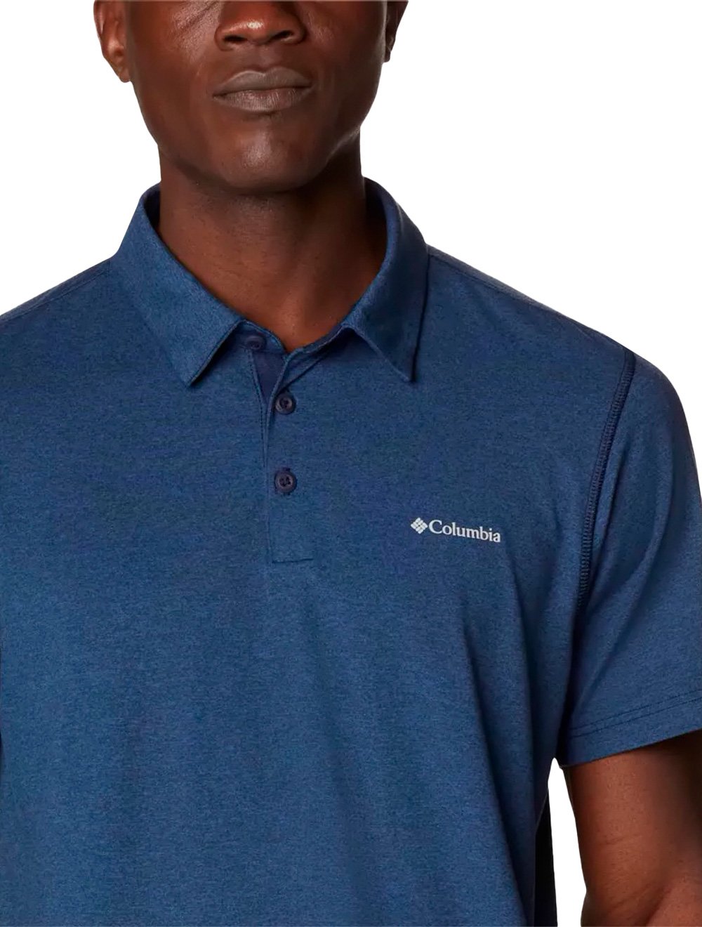 Polo Columbia Masculina Tech Trail Azul Escuro Mescla