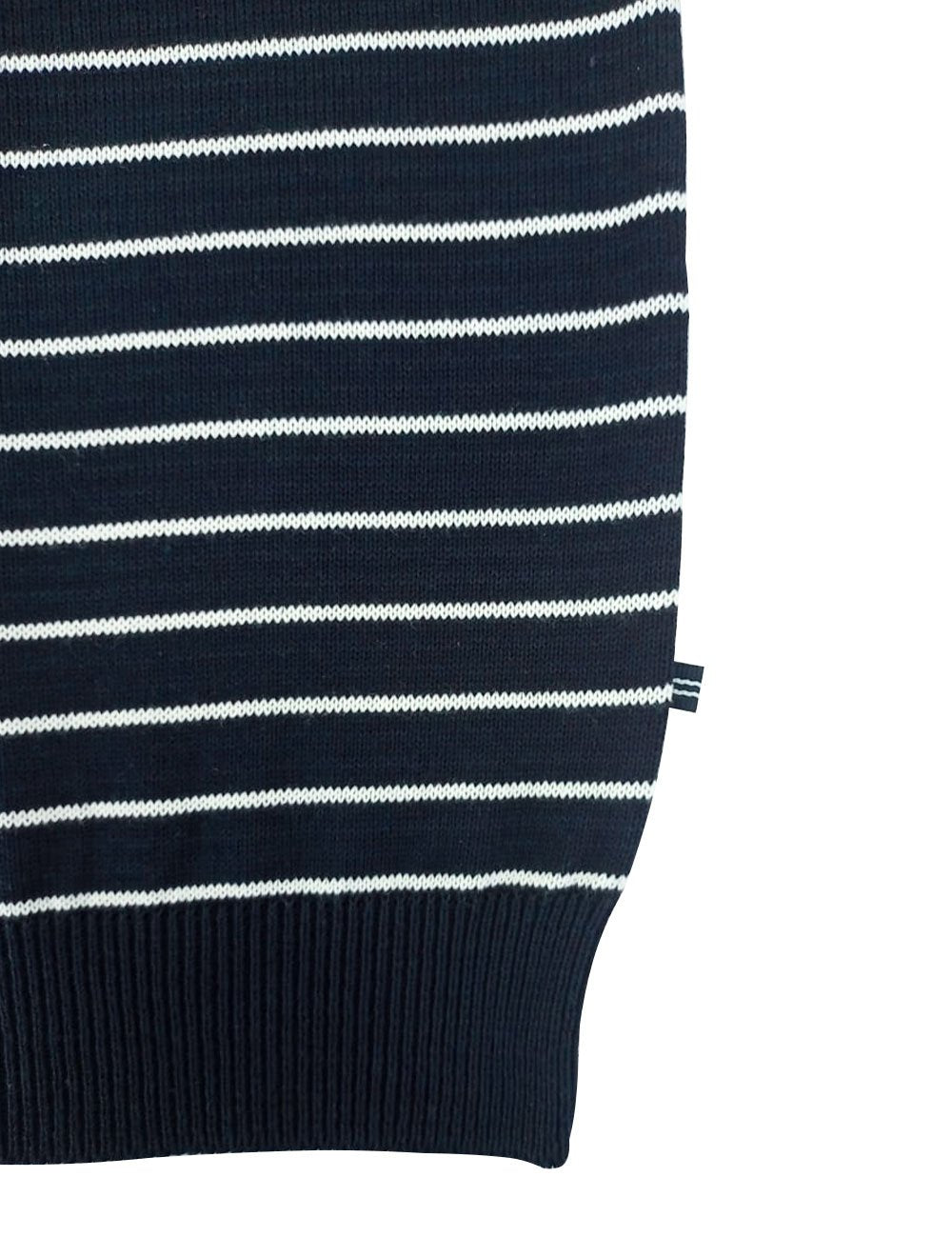 Blusa Nautica Masculina Tricot Sweater Cotton White Stripes Azul Marinho