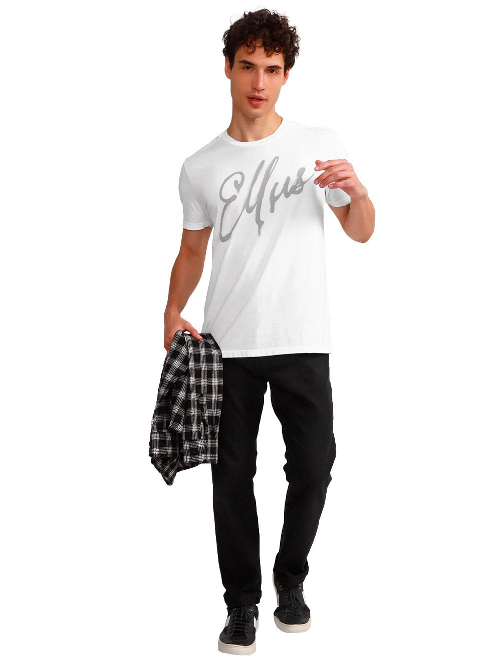 Camiseta Ellus Masculina Classic Manual Script Branca
