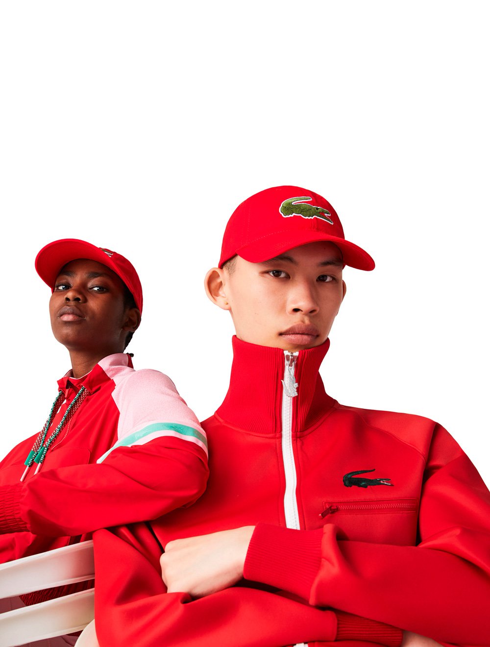 Boné Lacoste Casual Contrast Strep Big Logo Vermelho