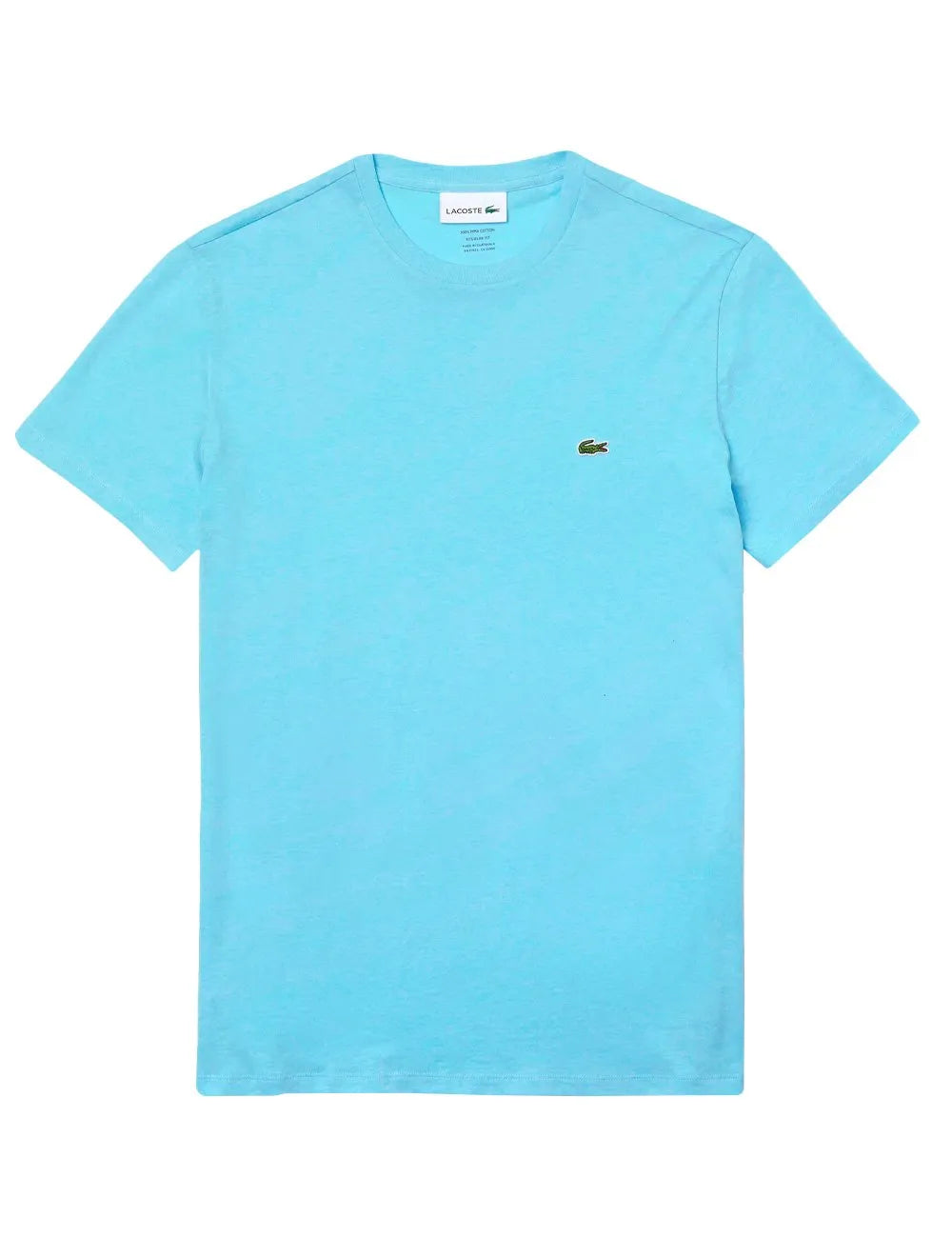 Camiseta Lacoste Masculina Classic Pima Cotton Logo Azul Claro