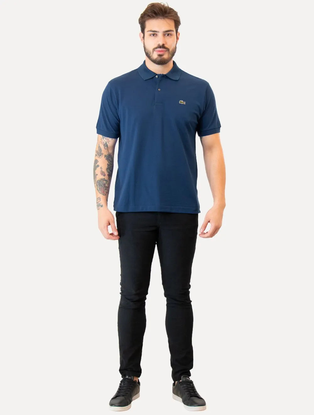 Polo Lacoste Masculina L.12.12 Azul Escuro