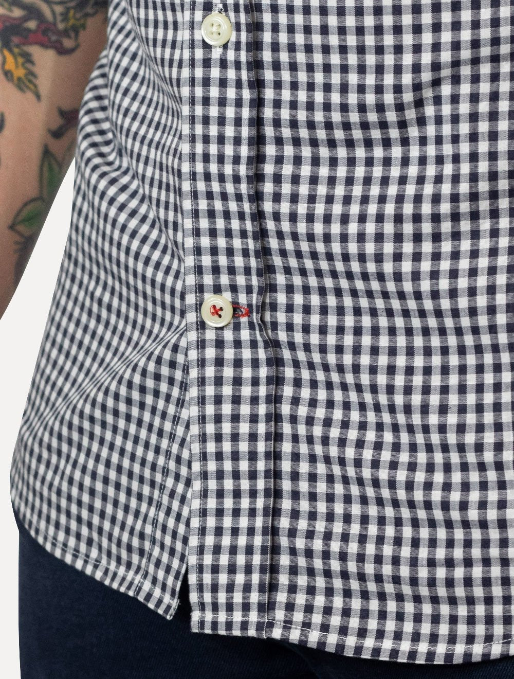 Camisa Tommy Hilfiger Masculina Manga Curta Pocket Gingham Marinho