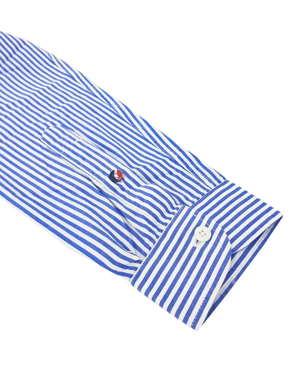 Camisa Tommy Jeans Masculina Striped Linen Blend Pocket Branca Azul Royal