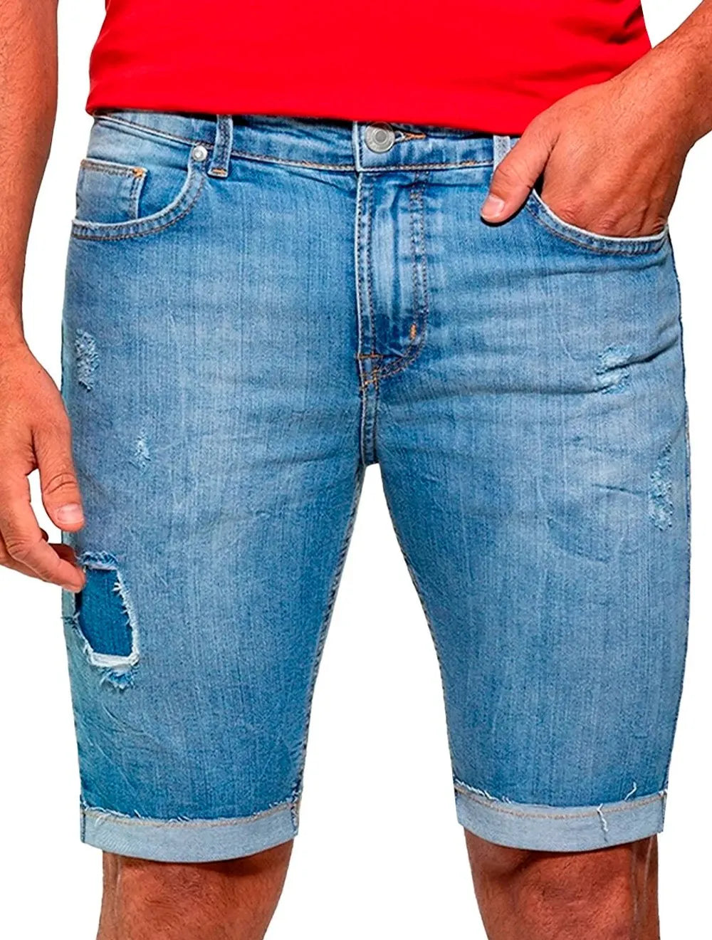 Bermuda Guess Jeans Masculina Cerzido Stone Clara