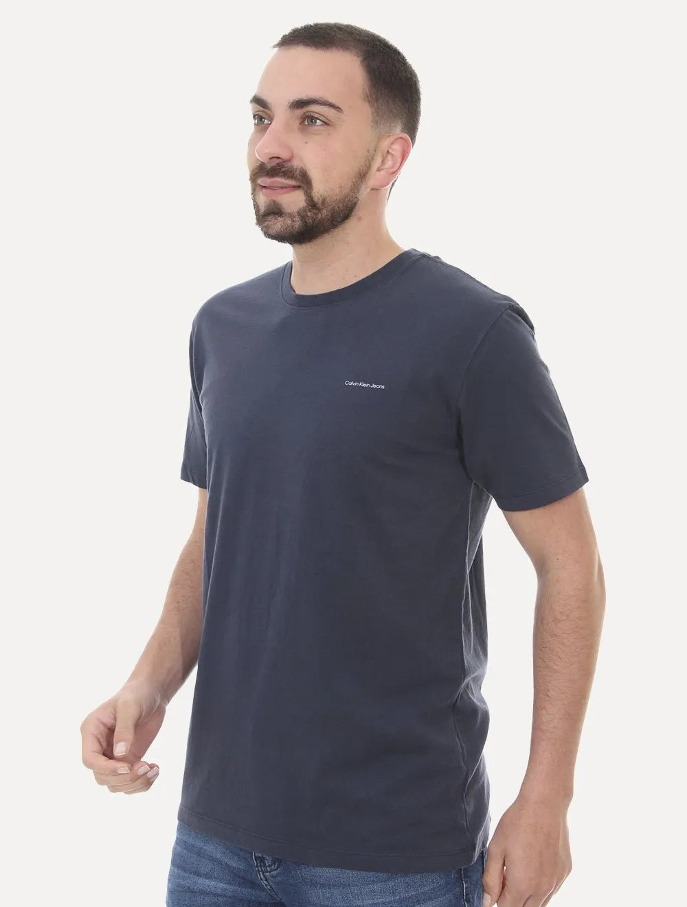 Camiseta Calvin Klein Jeans Masculina Light New Logo Azul Marinho